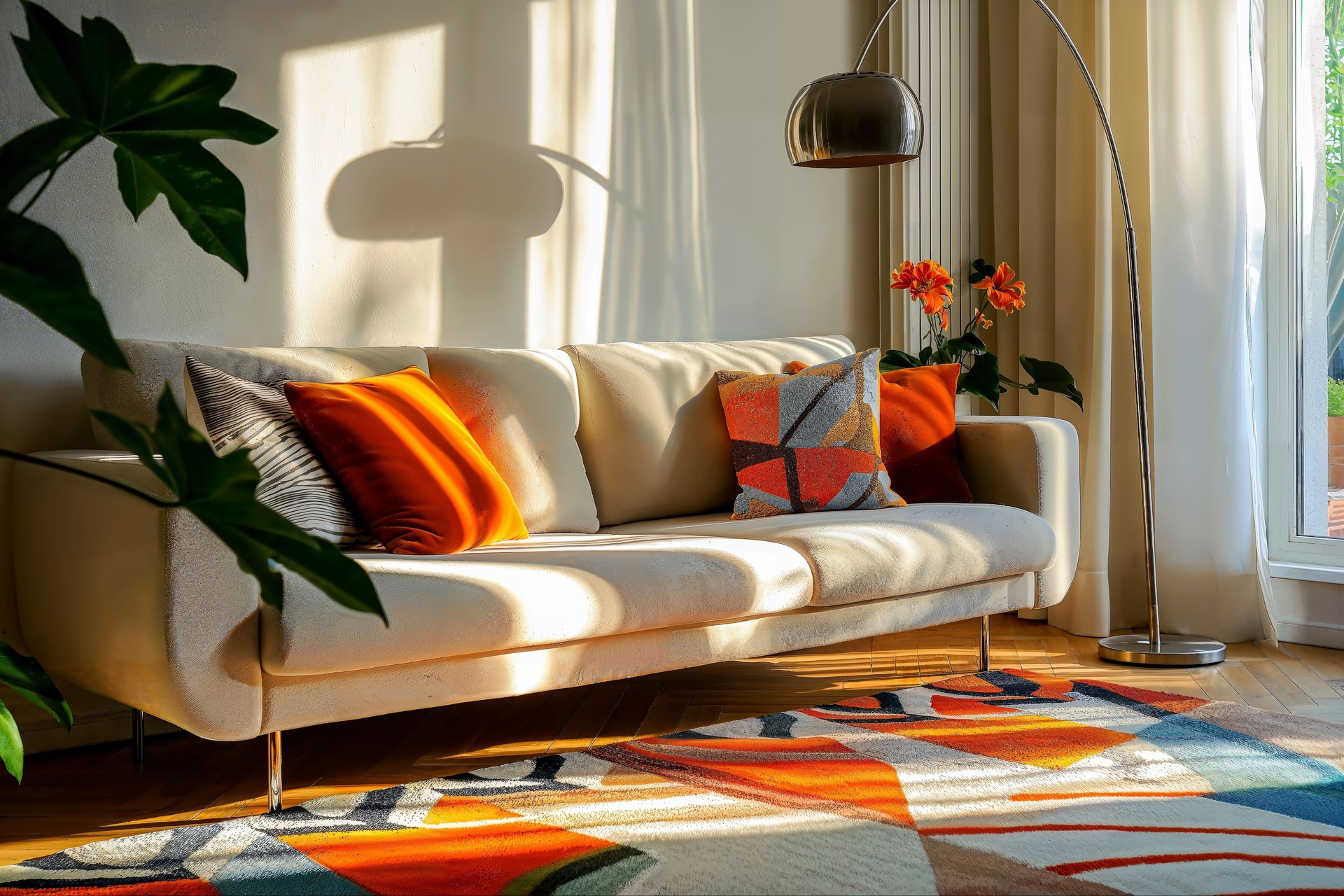 lancaster county Living room featuring a sofa with colorful pillows
